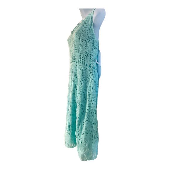 ASHRO Crochet Suit Aqua-Mint Jacket Dress Church Party Resort Cruise Office - Picture 8 of 15